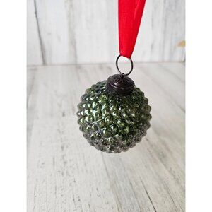 Ripple ball green ornament antique vintage Xmas tree